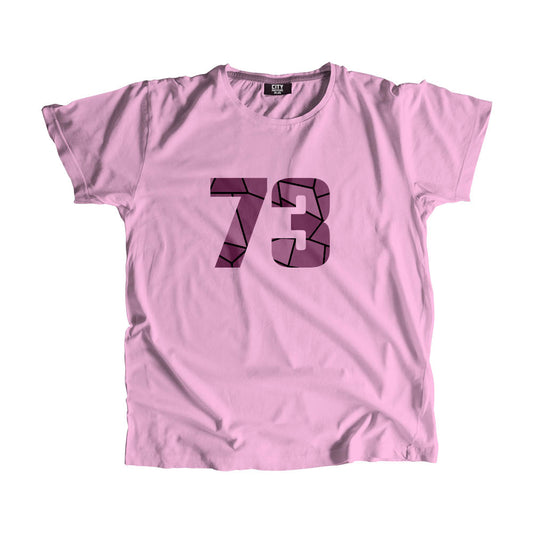 73 Number Men Unisex T-Shirt (Light Pink)