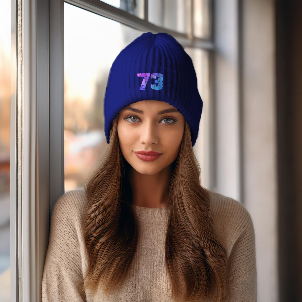 Beanies Plus 73 Number Beanie | Modern Numeric Knit Winter Hat