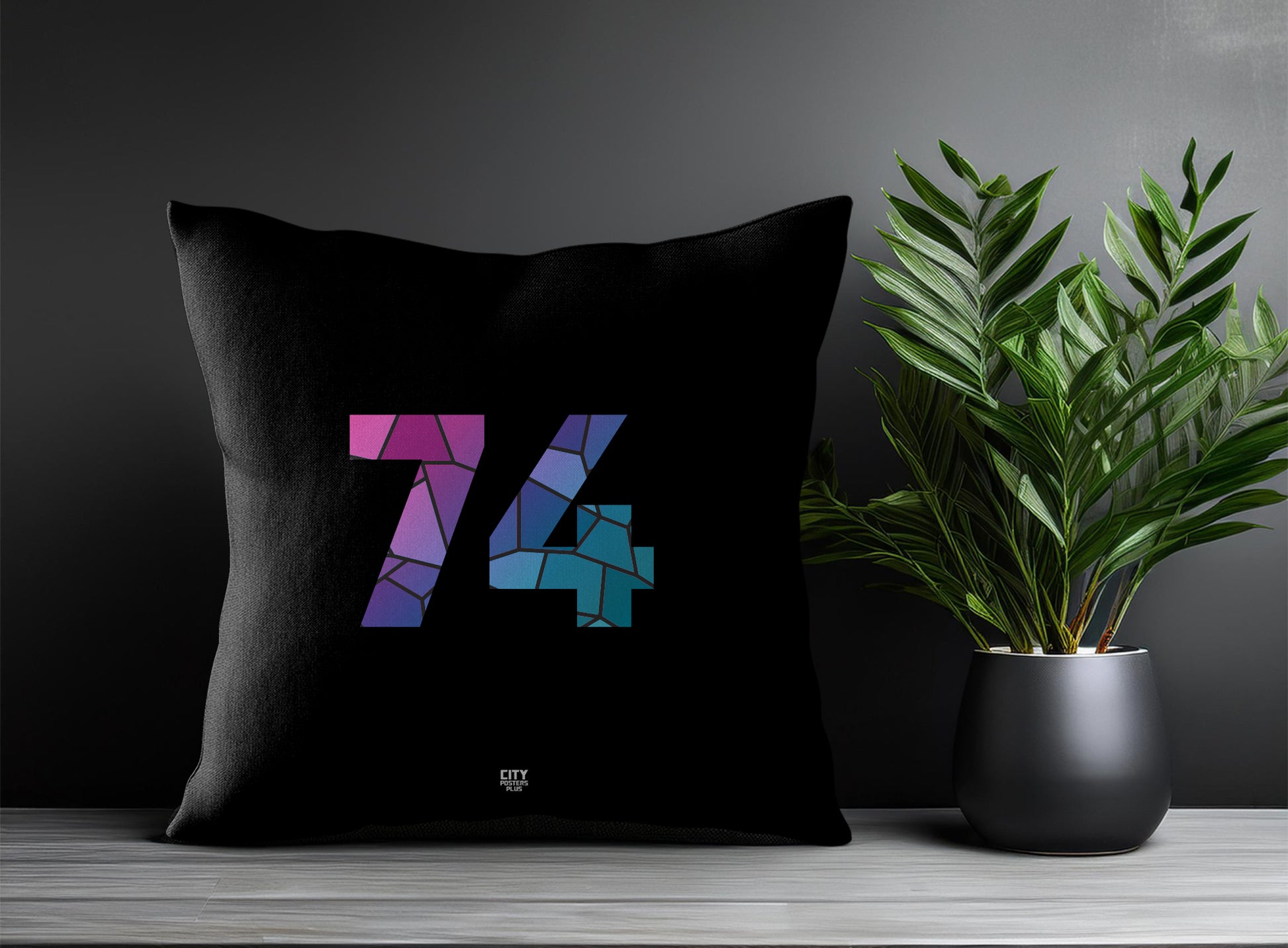 Print Deliver Plus 74 Number Square & Rectangle Pillow Cases | Modern Numeric Throw Pillow Covers 