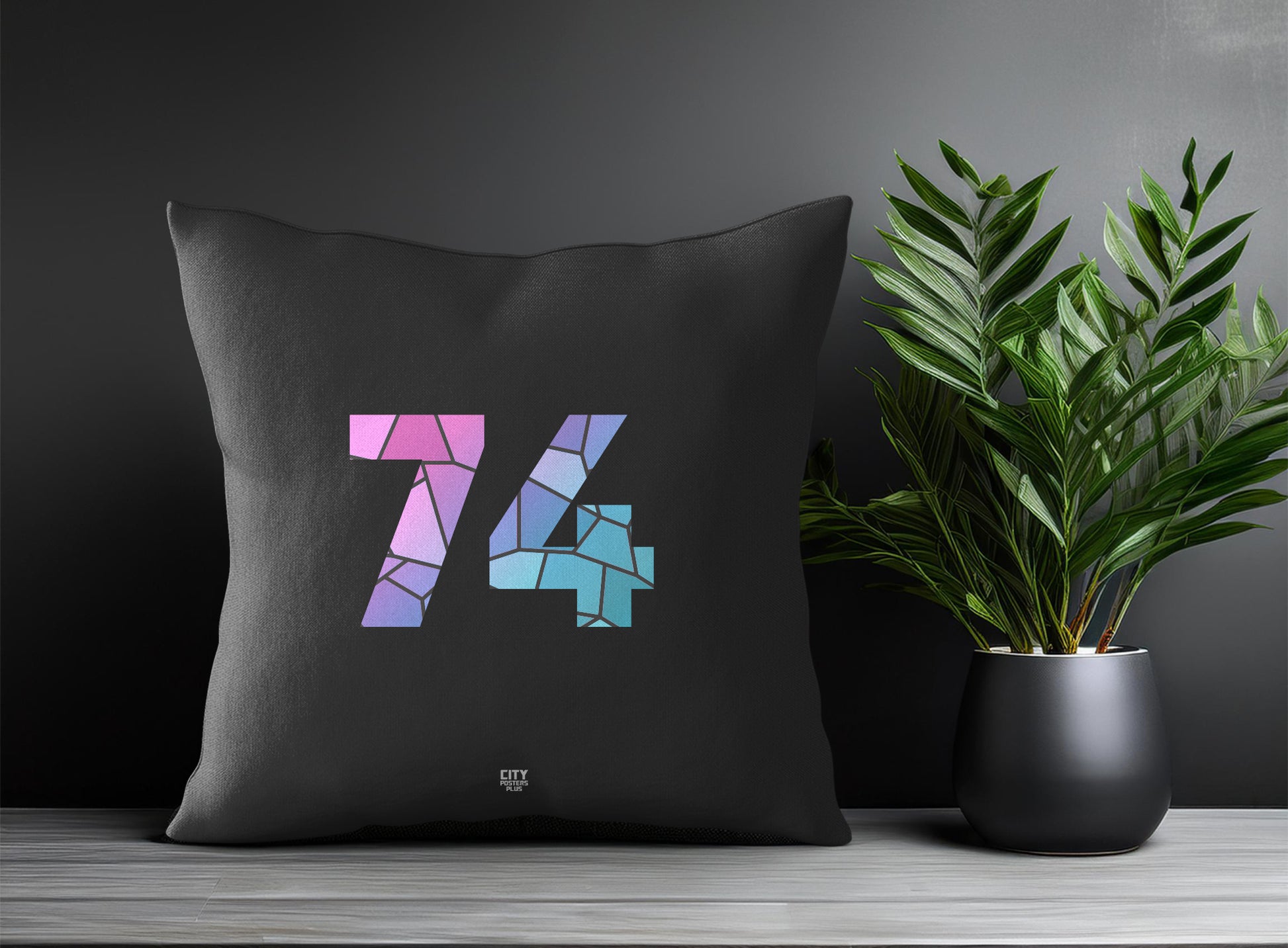 Print Deliver Plus 74 Number Square & Rectangle Pillow Cases | Modern Numeric Throw Pillow Covers 