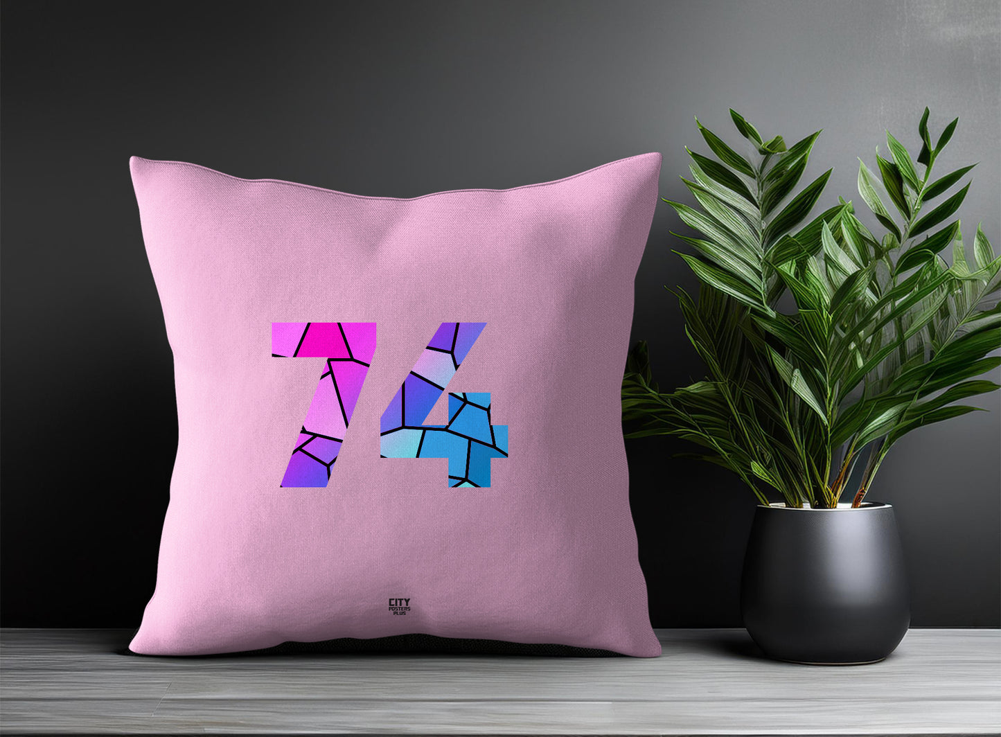 Print Deliver Plus 74 Number Square & Rectangle Pillow Cases | Modern Numeric Throw Pillow Covers 