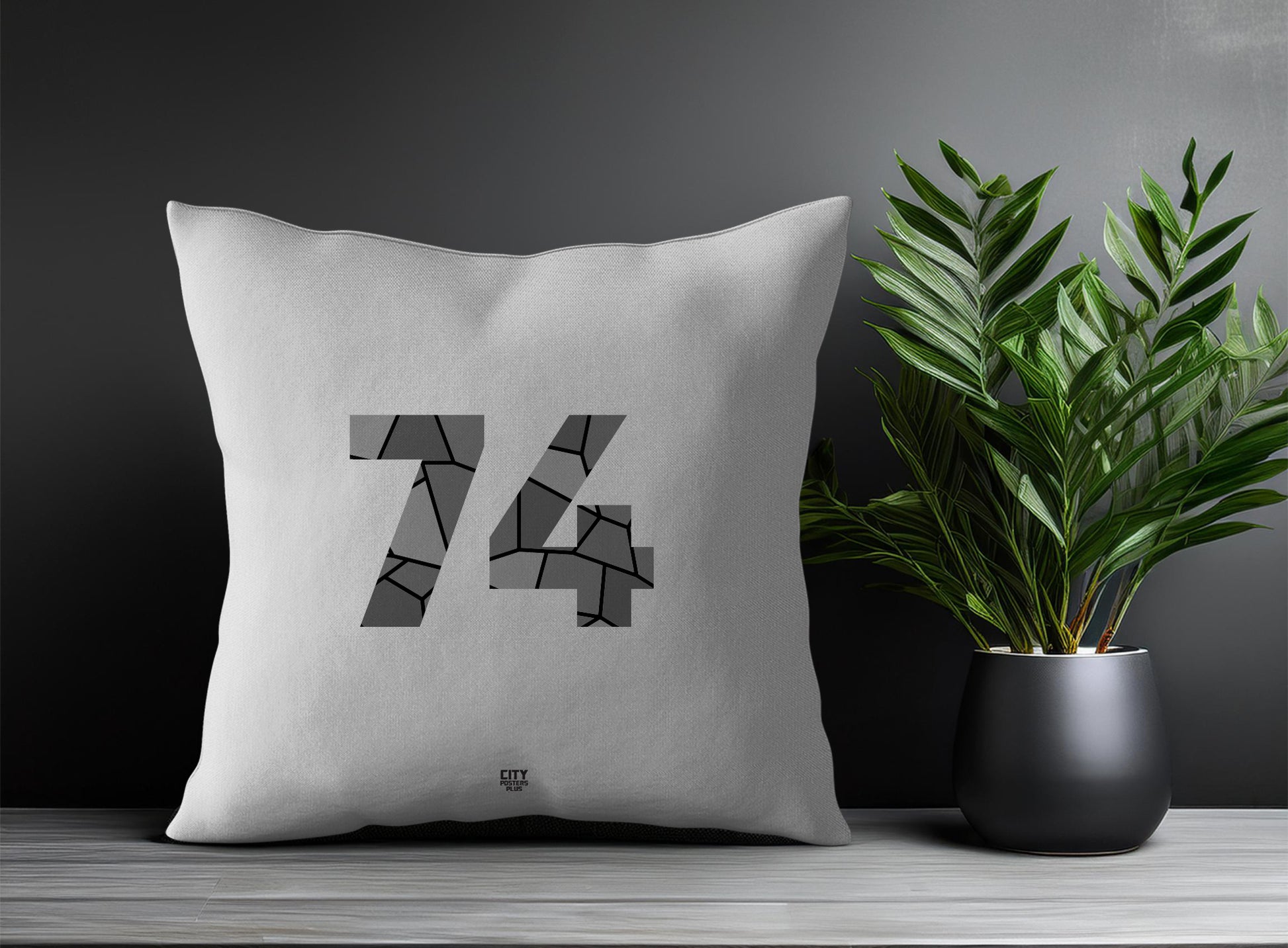 Print Deliver Plus 74 Number Square & Rectangle Pillow Cases | Modern Numeric Throw Pillow Covers 