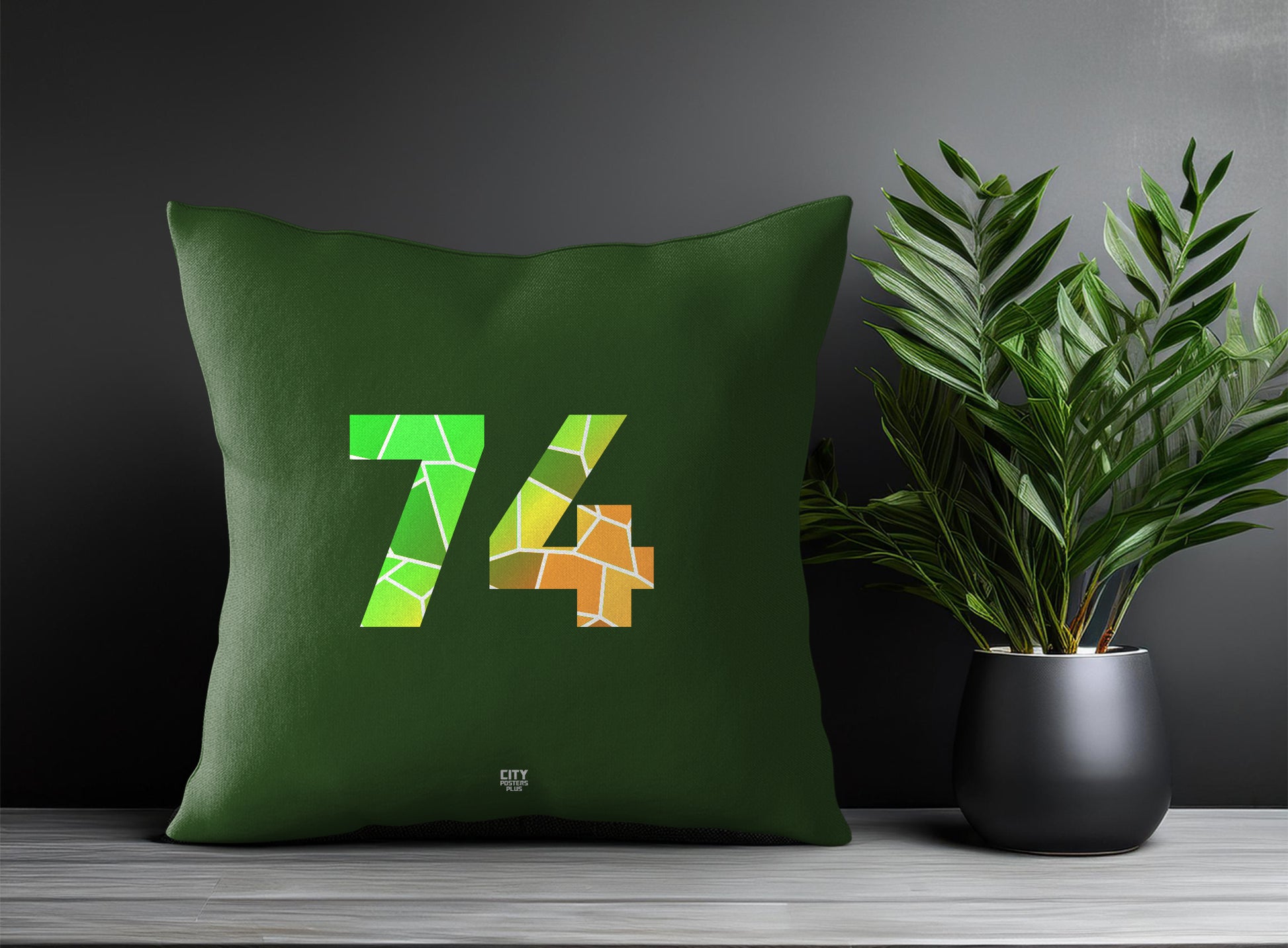 Print Deliver Plus 74 Number Square & Rectangle Pillow Cases | Modern Numeric Throw Pillow Covers 