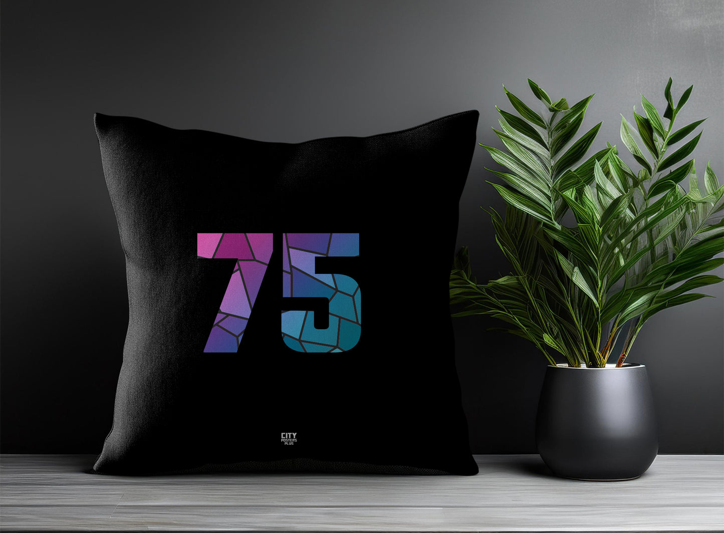 Print Deliver Plus 75 Number Square & Rectangle Pillow Cases | Modern Numeric Throw Pillow Covers 