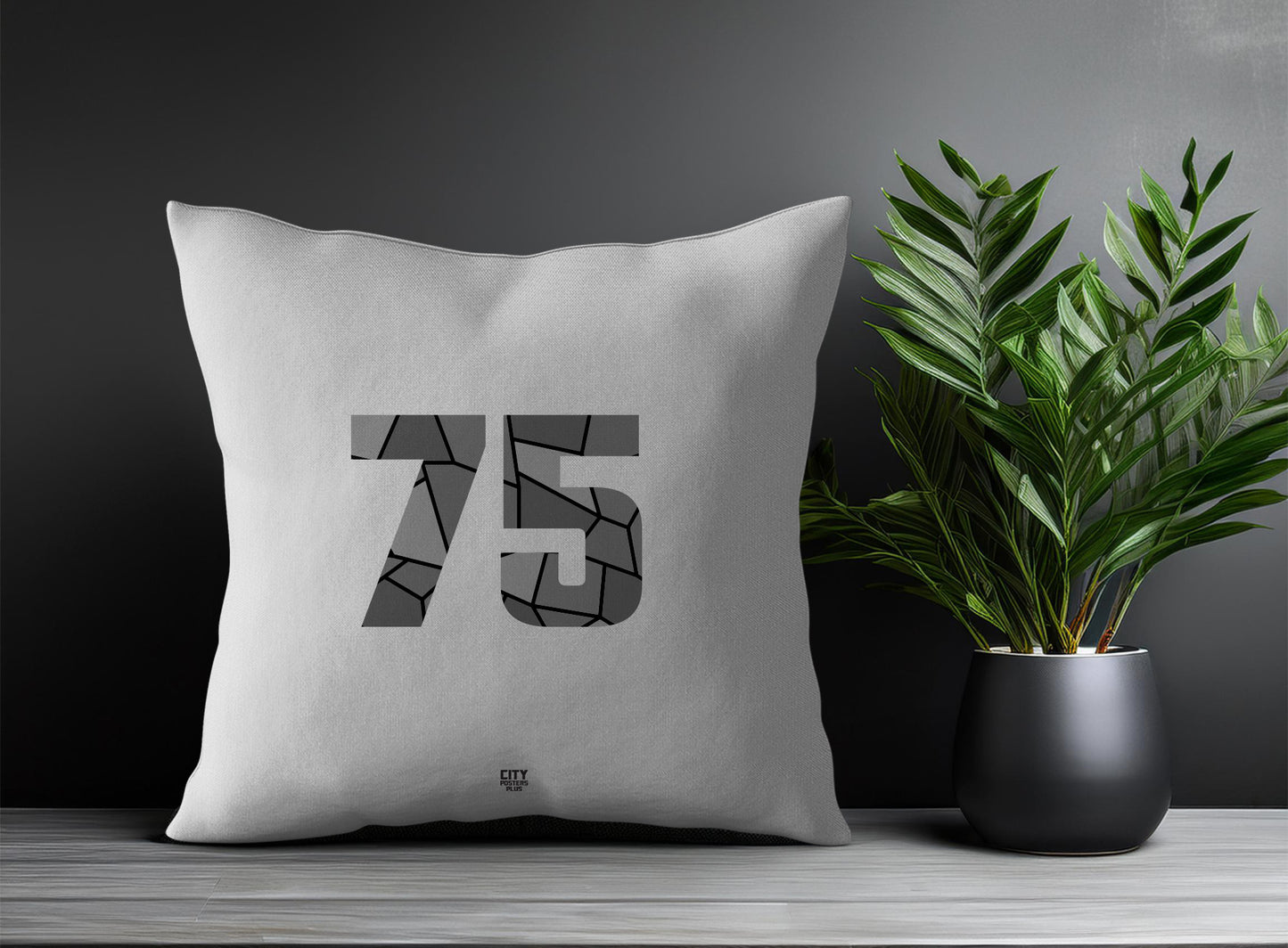 Print Deliver Plus 75 Number Square & Rectangle Pillow Cases | Modern Numeric Throw Pillow Covers 