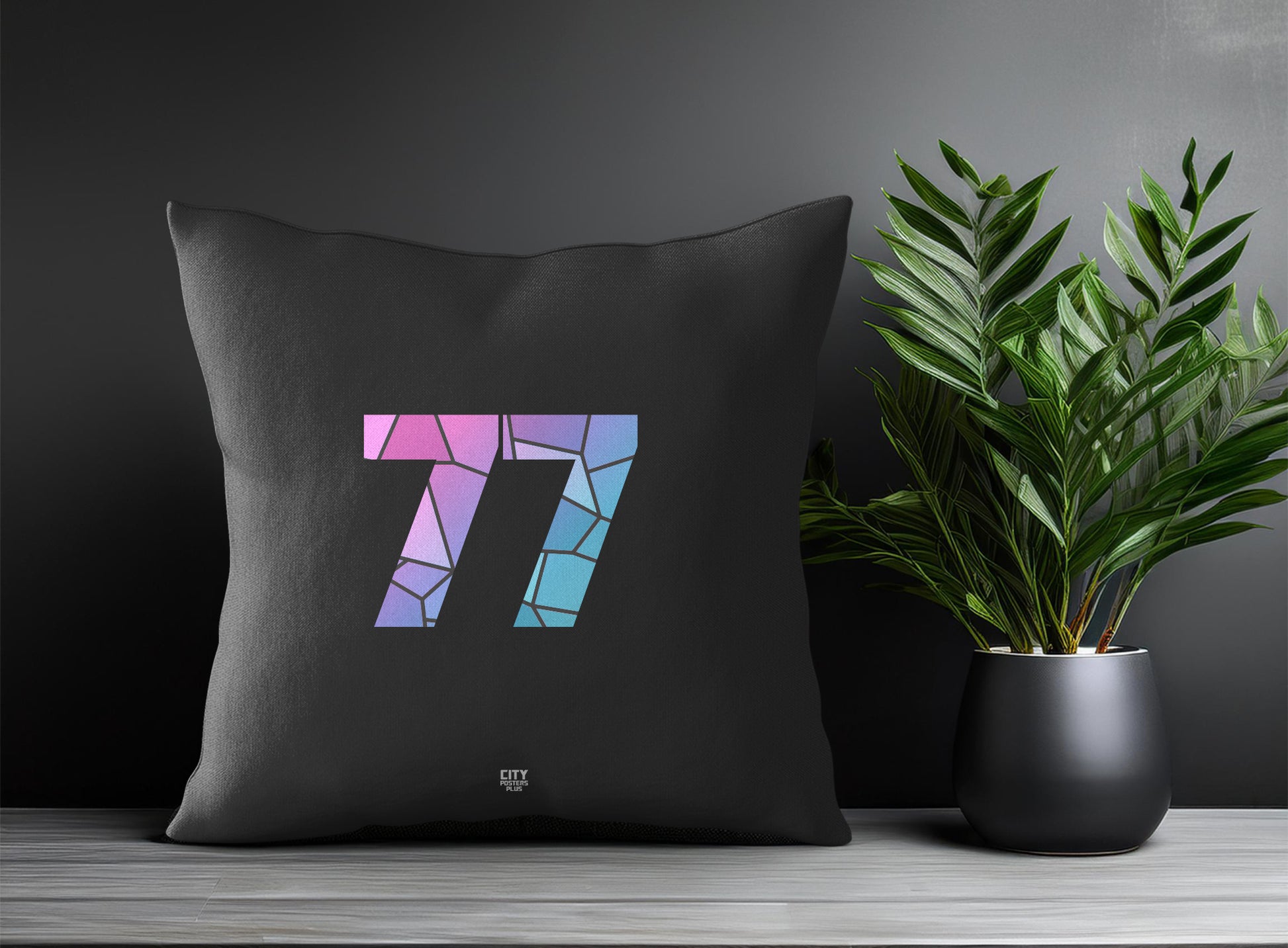 Print Deliver Plus 77 Number Square & Rectangle Pillow Cases | Modern Numeric Throw Pillow Covers 