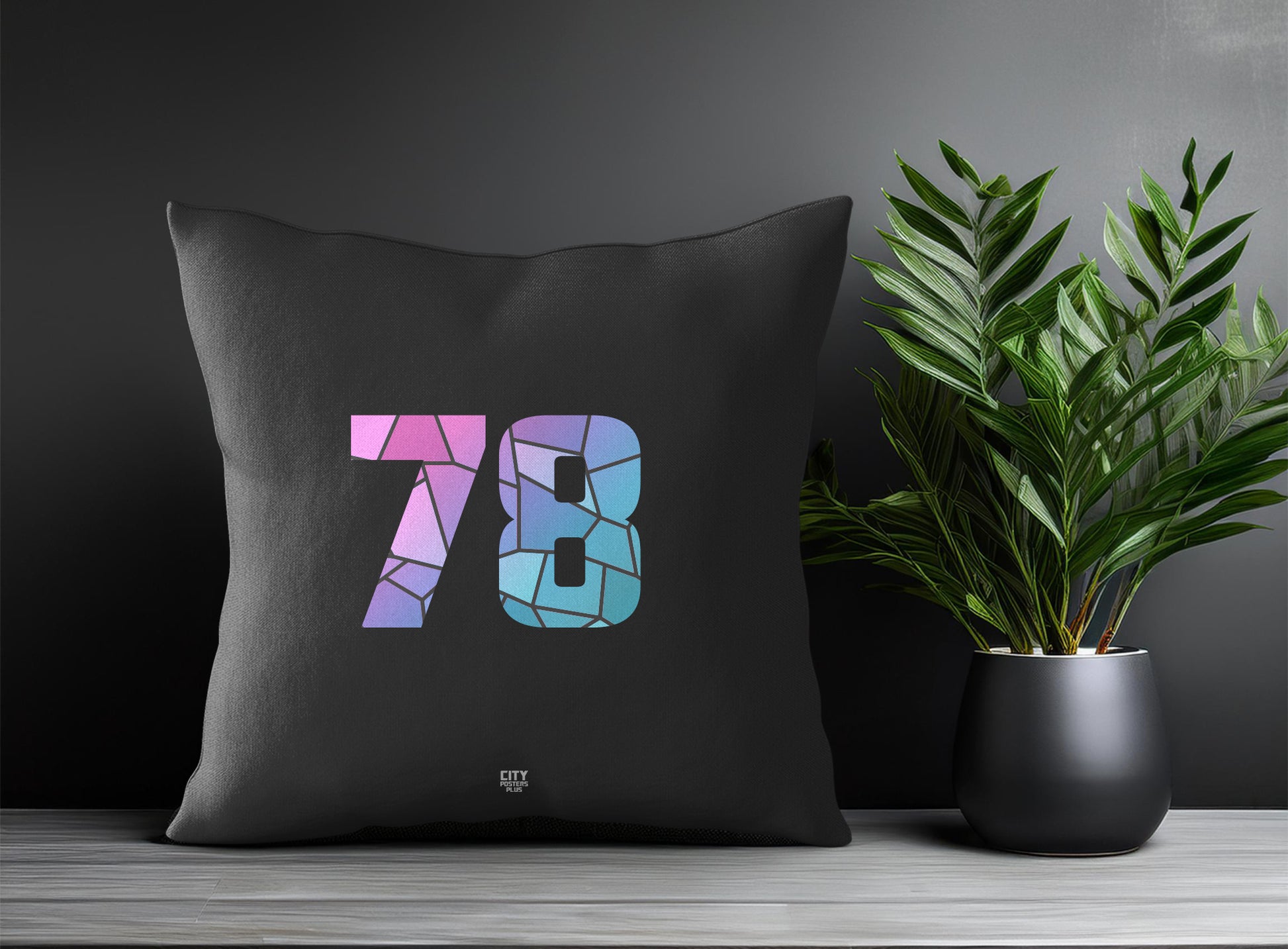 Print Deliver Plus 78 Number Square & Rectangle Pillow Cases | Modern Numeric Throw Pillow Covers 