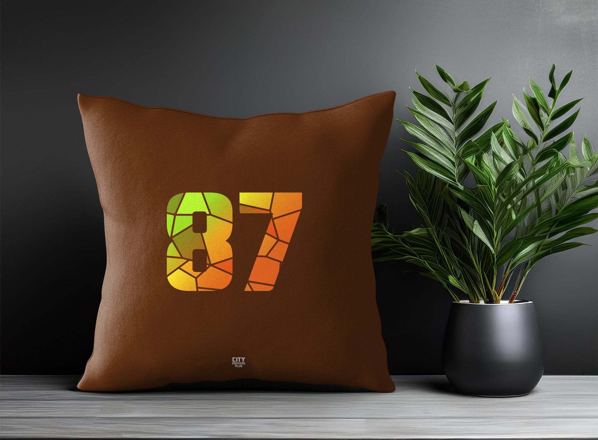 Print Deliver Plus 87 Number Square & Rectangle Pillow Cases | Modern Numeric Throw Pillow Covers 