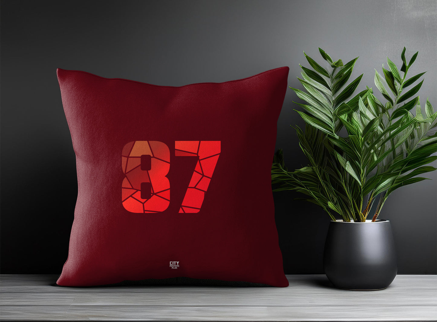 Print Deliver Plus 87 Number Square & Rectangle Pillow Cases | Modern Numeric Throw Pillow Covers 