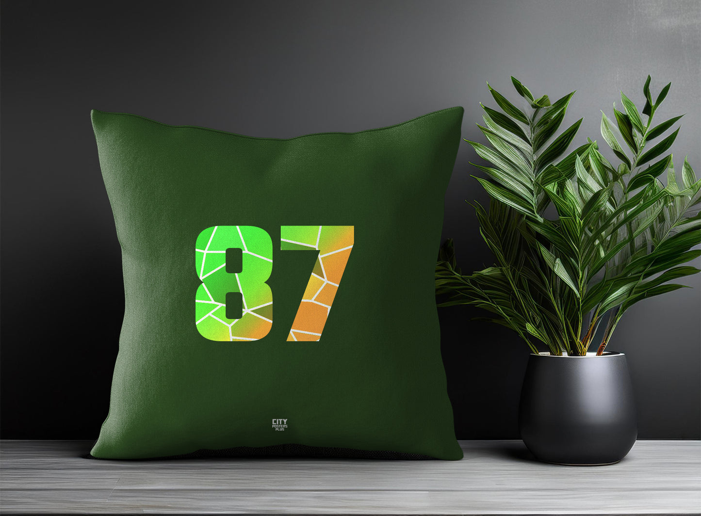 Print Deliver Plus 87 Number Square & Rectangle Pillow Cases | Modern Numeric Throw Pillow Covers 