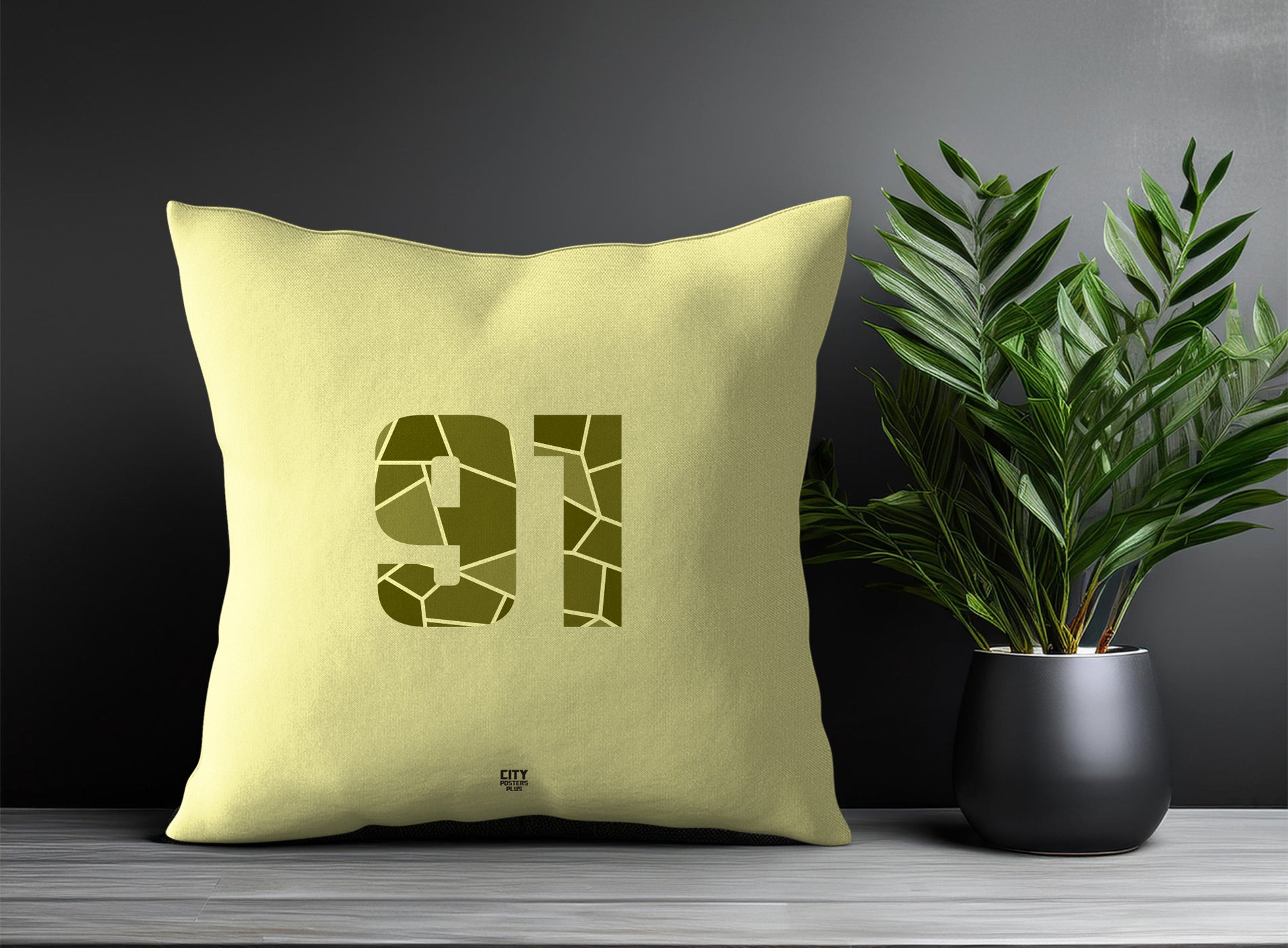Print Deliver Plus 91 Number Square & Rectangle Pillow Cases | Modern Numeric Throw Pillow Covers 