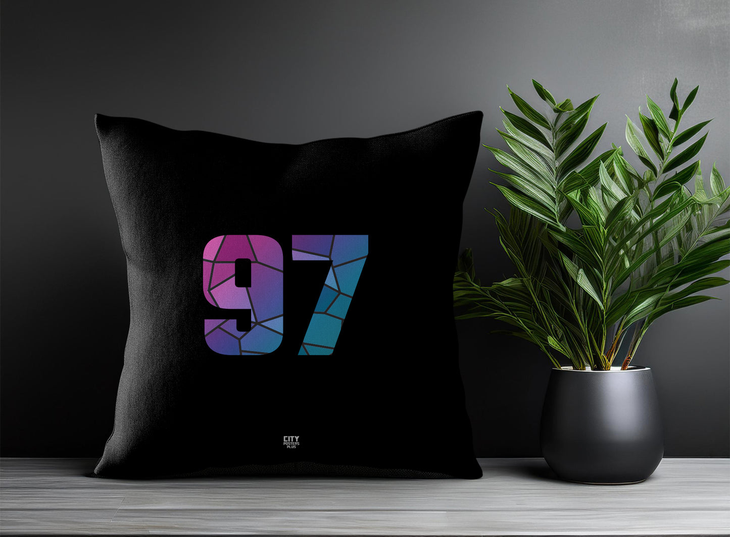 Print Deliver Plus 97 Number Square & Rectangle Pillow Cases | Modern Numeric Throw Pillow Covers 
