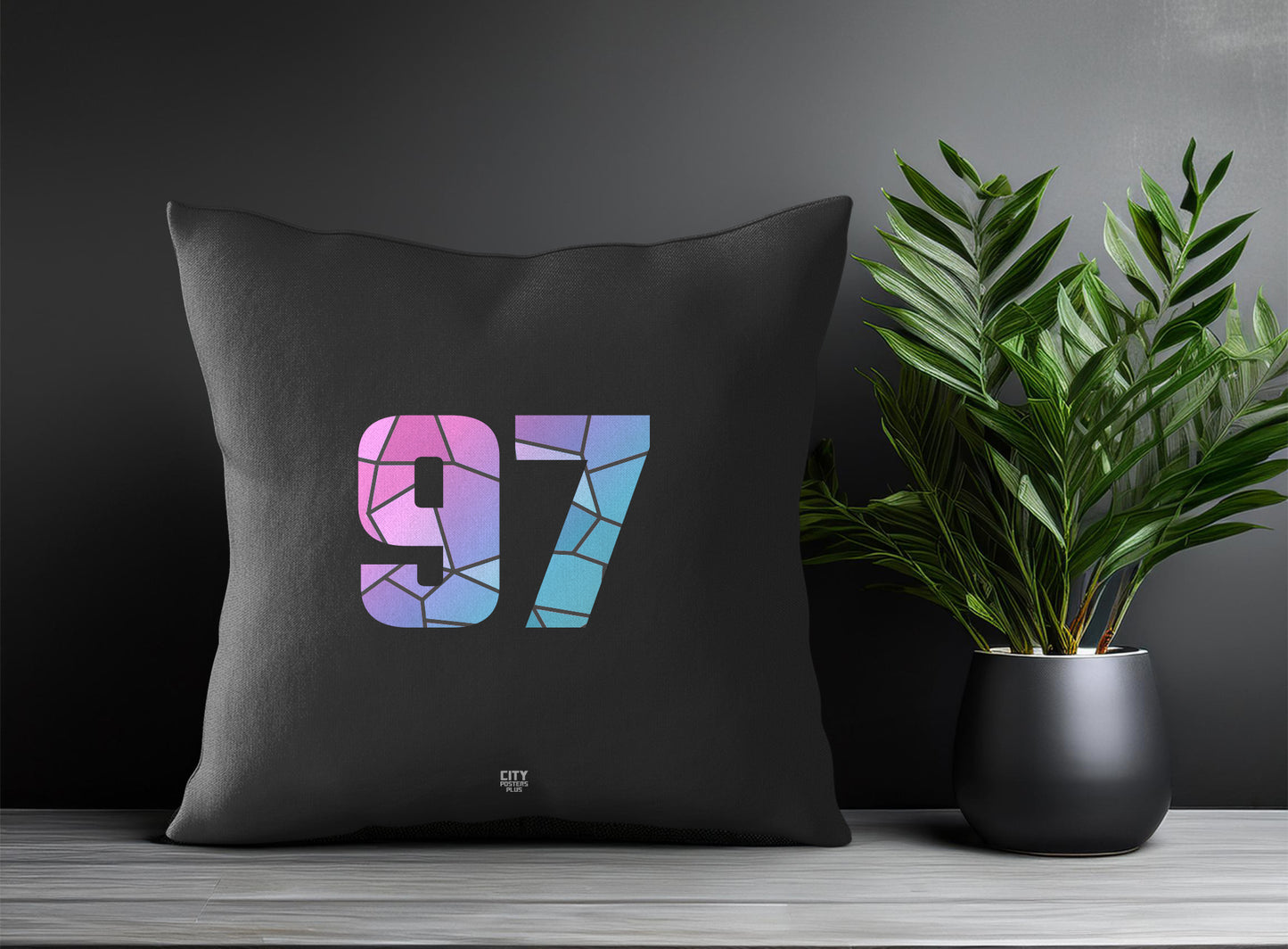 Print Deliver Plus 97 Number Square & Rectangle Pillow Cases | Modern Numeric Throw Pillow Covers 