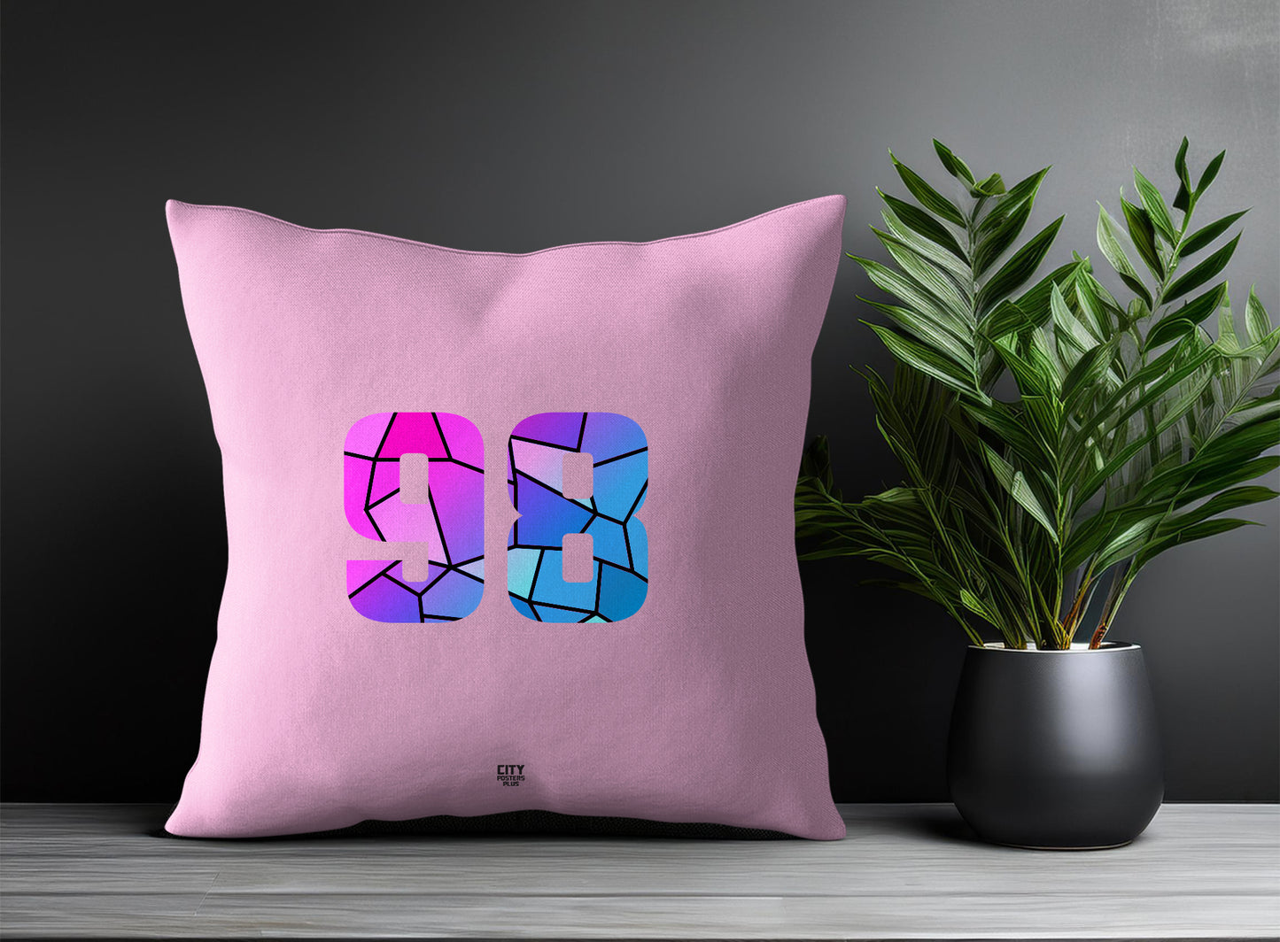 Print Deliver Plus 98 Number Square & Rectangle Pillow Cases | Modern Numeric Throw Pillow Covers 
