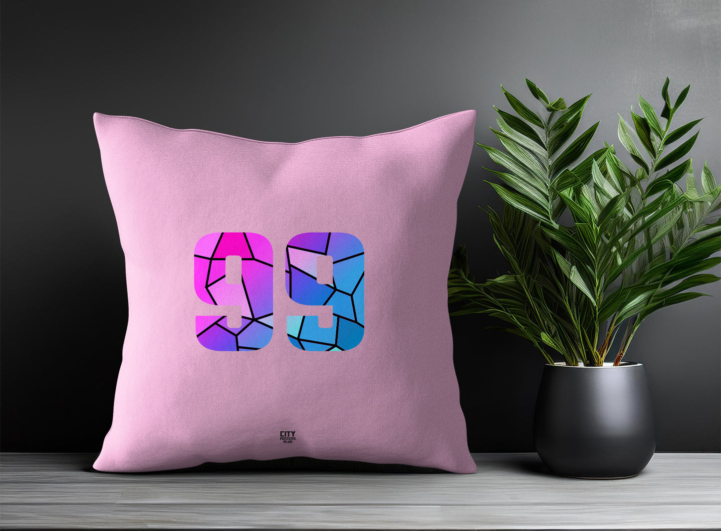 Print Deliver Plus 99 Number Square & Rectangle Pillow Cases | Modern Numeric Throw Pillow Covers 