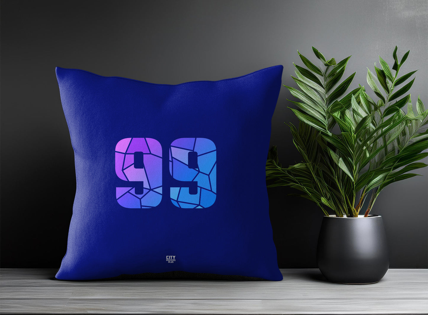 Print Deliver Plus 99 Number Square & Rectangle Pillow Cases | Modern Numeric Throw Pillow Covers 
