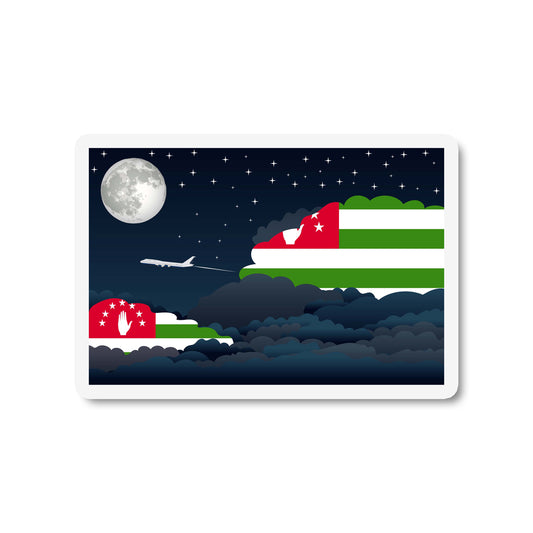 Abkhazia Airplane Night Clouds Sticker & Magnet