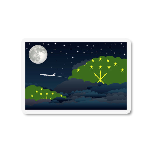 Adygea Airplane Night Clouds Sticker & Magnet