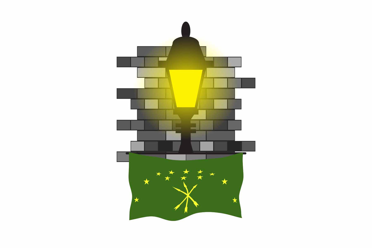 Adygea Town Street Lamp Bricks Sticker & Magnet