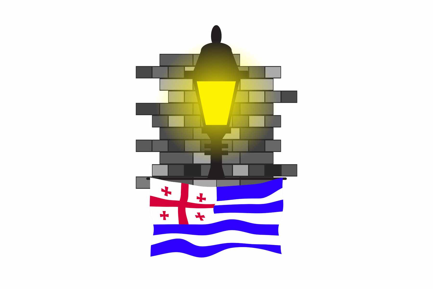 Ajaria Town Street Lamp Bricks Sticker & Magnet