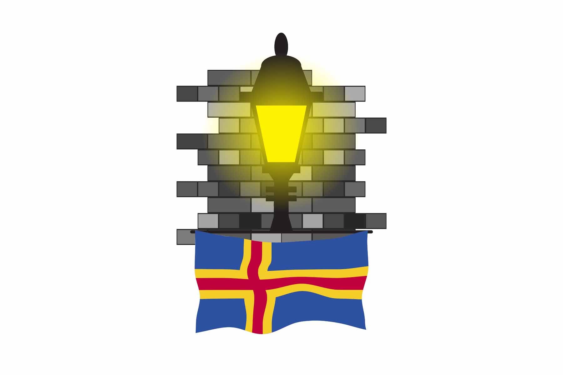 Aland Town Street Lamp Bricks Sticker & Magnet