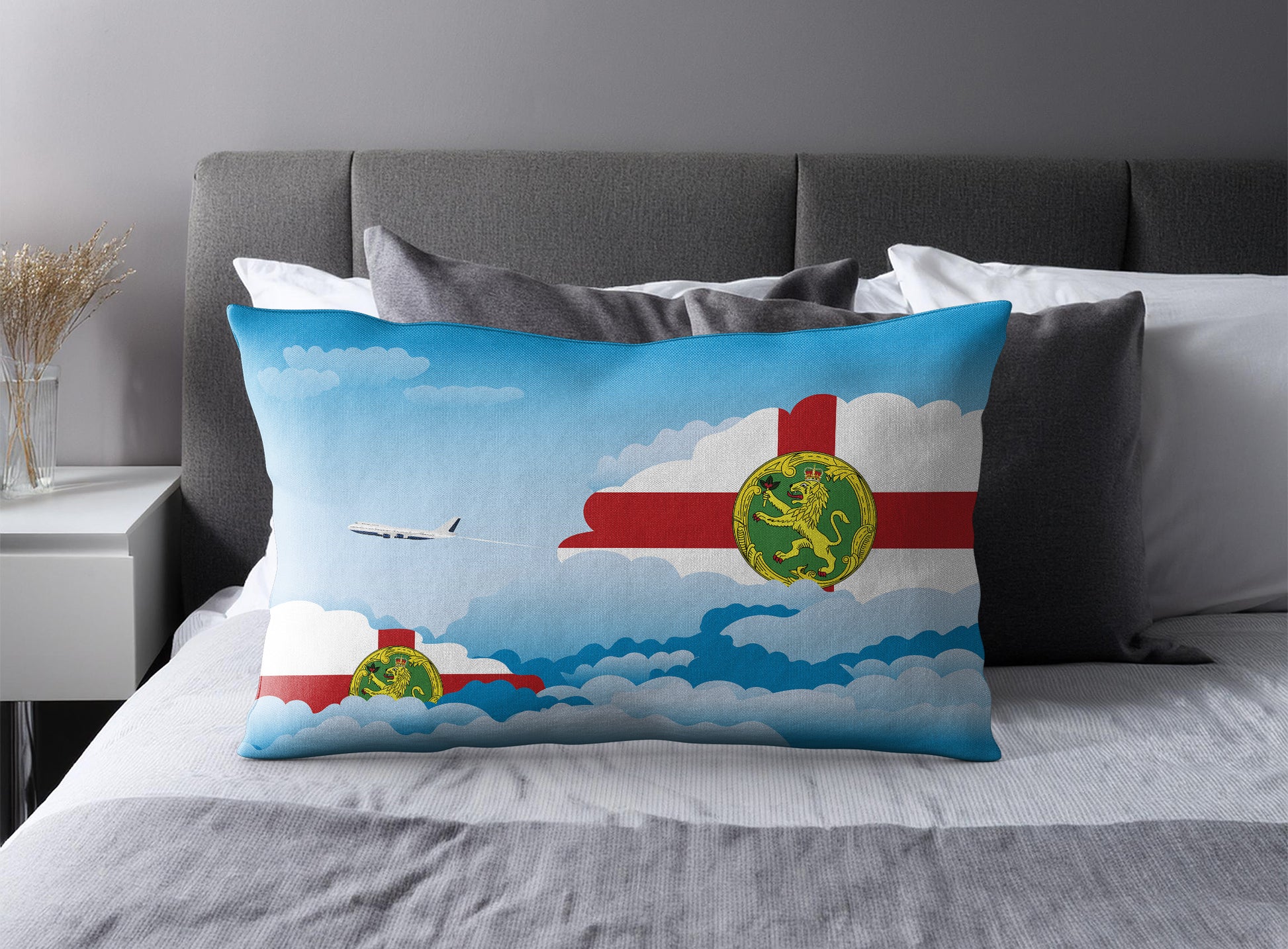 Alderney World Airplane Day Clouds Square & Rectangle Pillow Cases | Aviation Decorative Pillow Covers