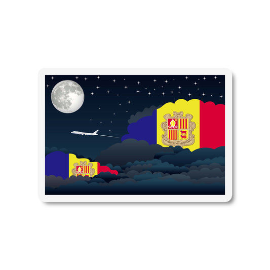 Andorra Airplane Night Clouds Sticker & Magnet