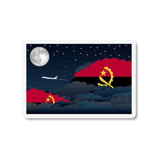 Angola Airplane Night Clouds Sticker & Magnet
