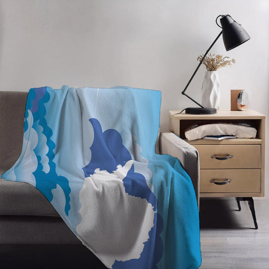 Antarctica Day Clouds Blankets & Throws | Soft Premium Blankets | City Posters Plus