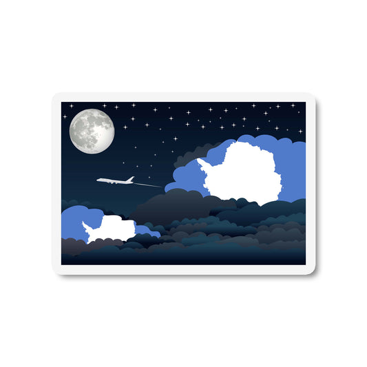 Antarctica Airplane Night Clouds Sticker & Magnet