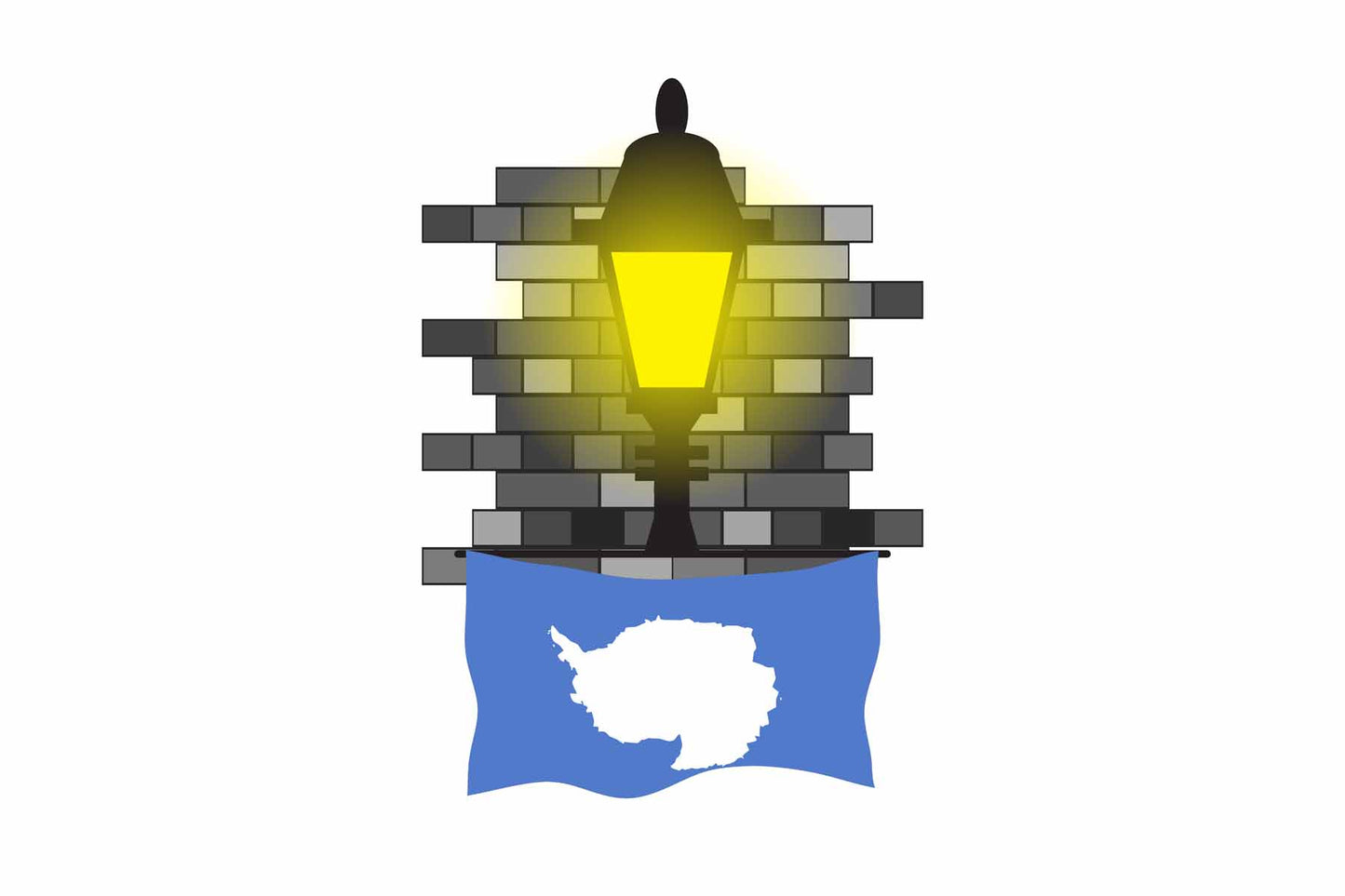 Antarctica Town Street Lamp Bricks Sticker & Magnet