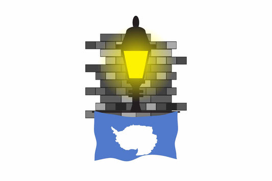 Antarctica Town Street Lamp Bricks Sticker & Magnet