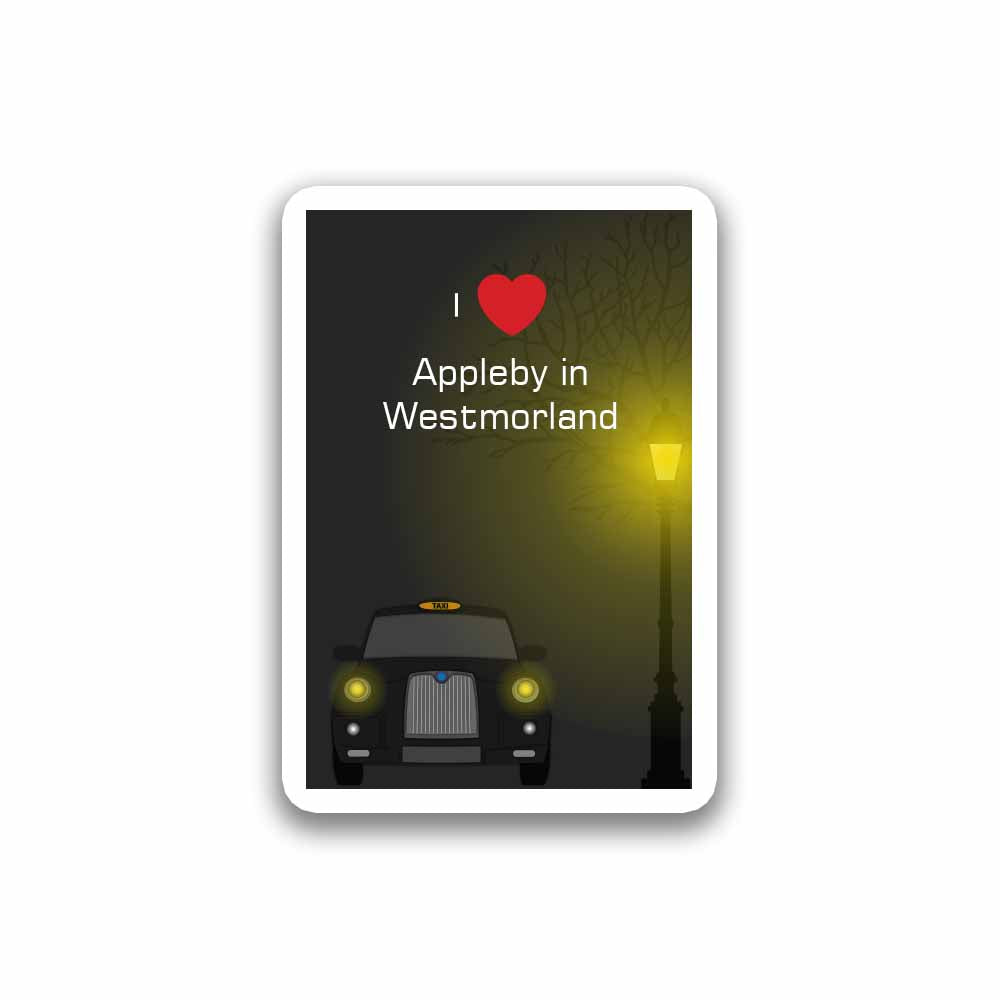 Appleby in Westmorland United Kingdom Taxi Black Sticker & Magnet