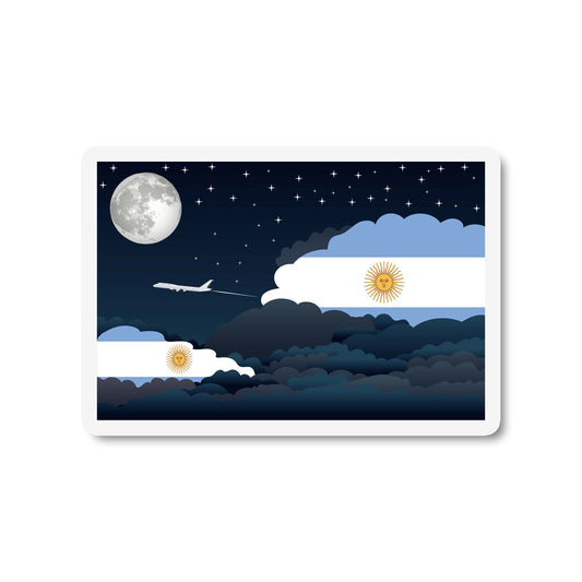 Argentina Airplane Night Clouds Sticker & Magnet