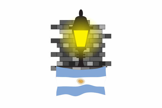 Argentina Town Street Lamp Bricks Sticker & Magnet