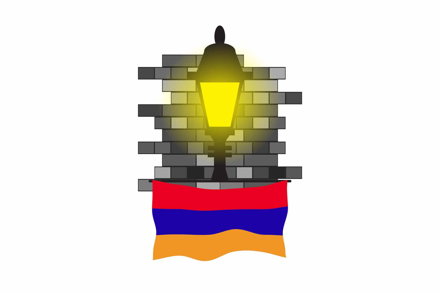 Armenia Town Street Lamp Bricks Sticker & Magnet