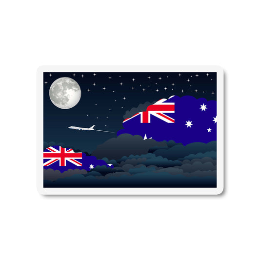 Australia Airplane Night Clouds Sticker & Magnet