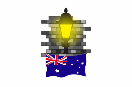 Australia Town Street Lamp Bricks Sticker & Magnet
