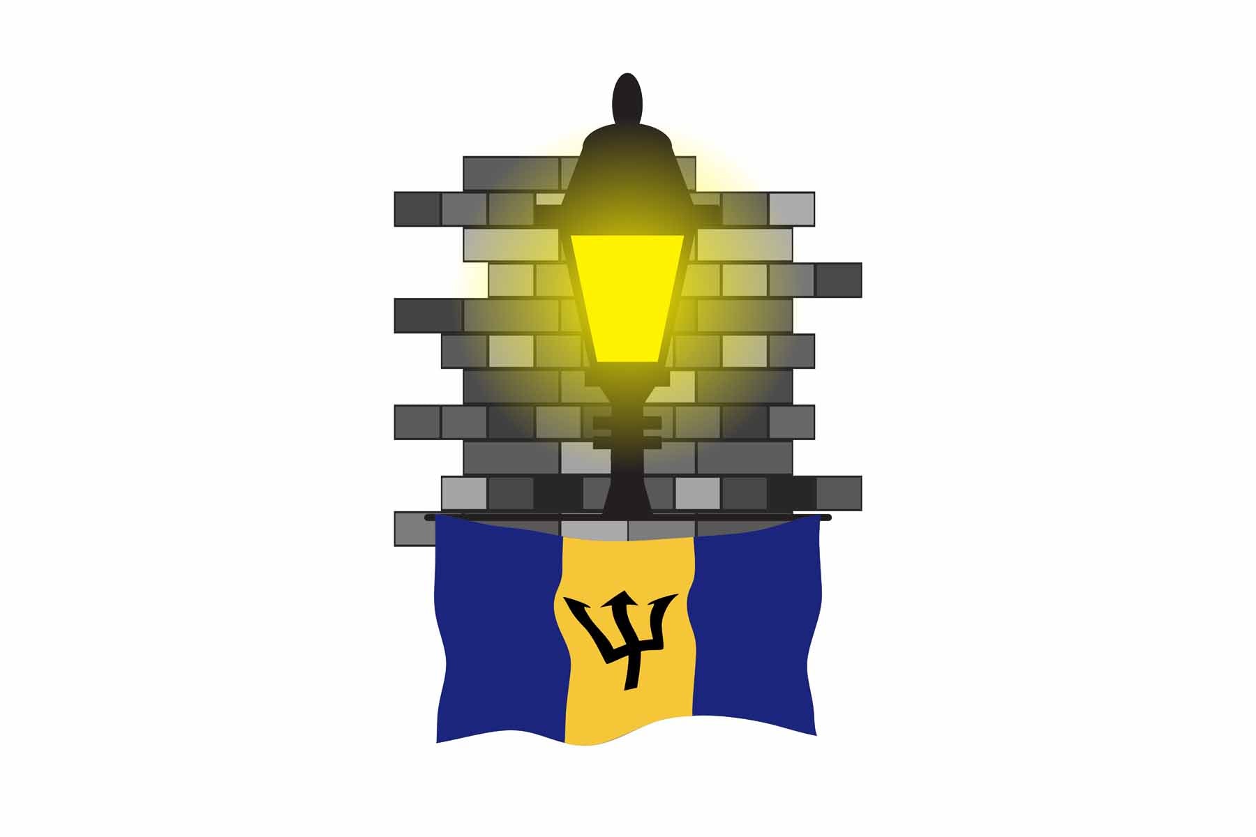 Barbados Town Street Lamp Bricks Sticker & Magnet