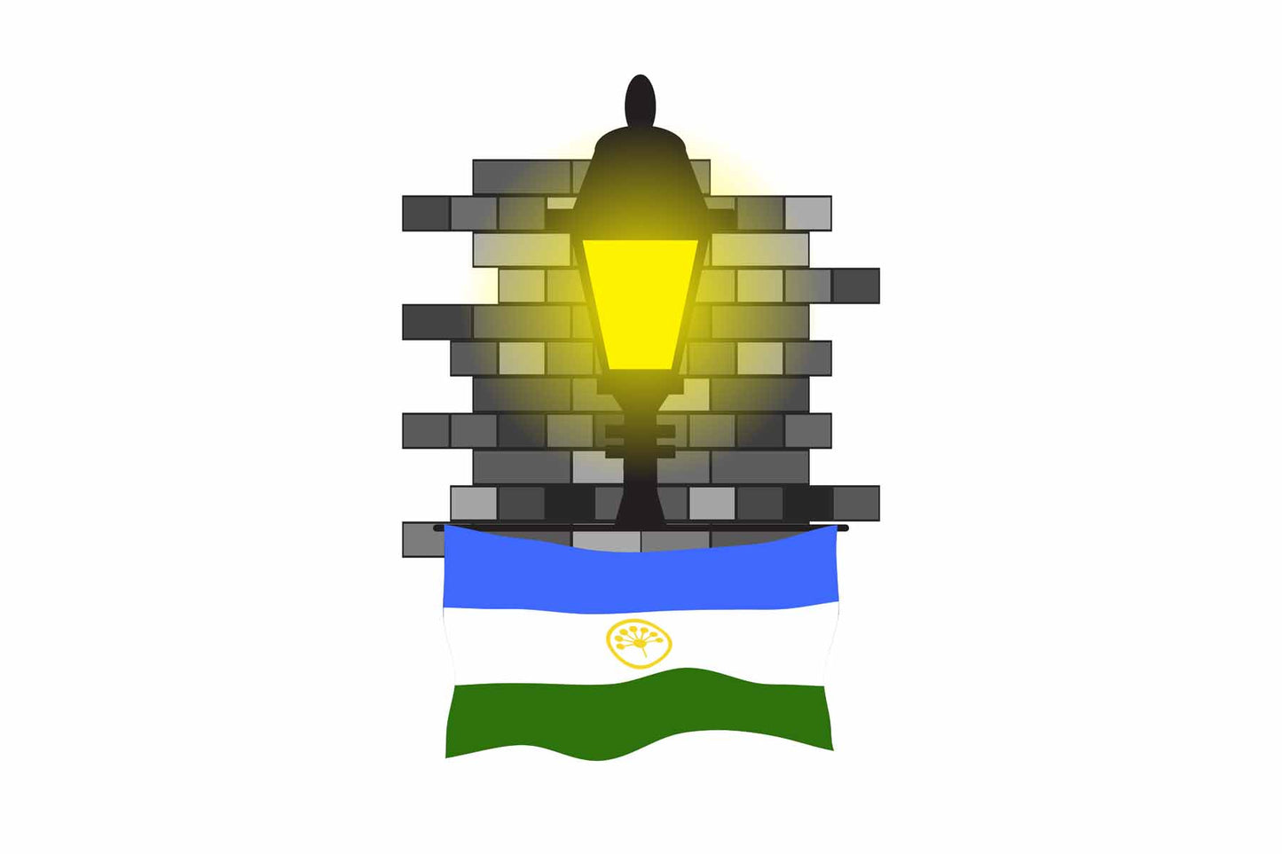 Bashkortostan Town Street Lamp Bricks Sticker & Magnet