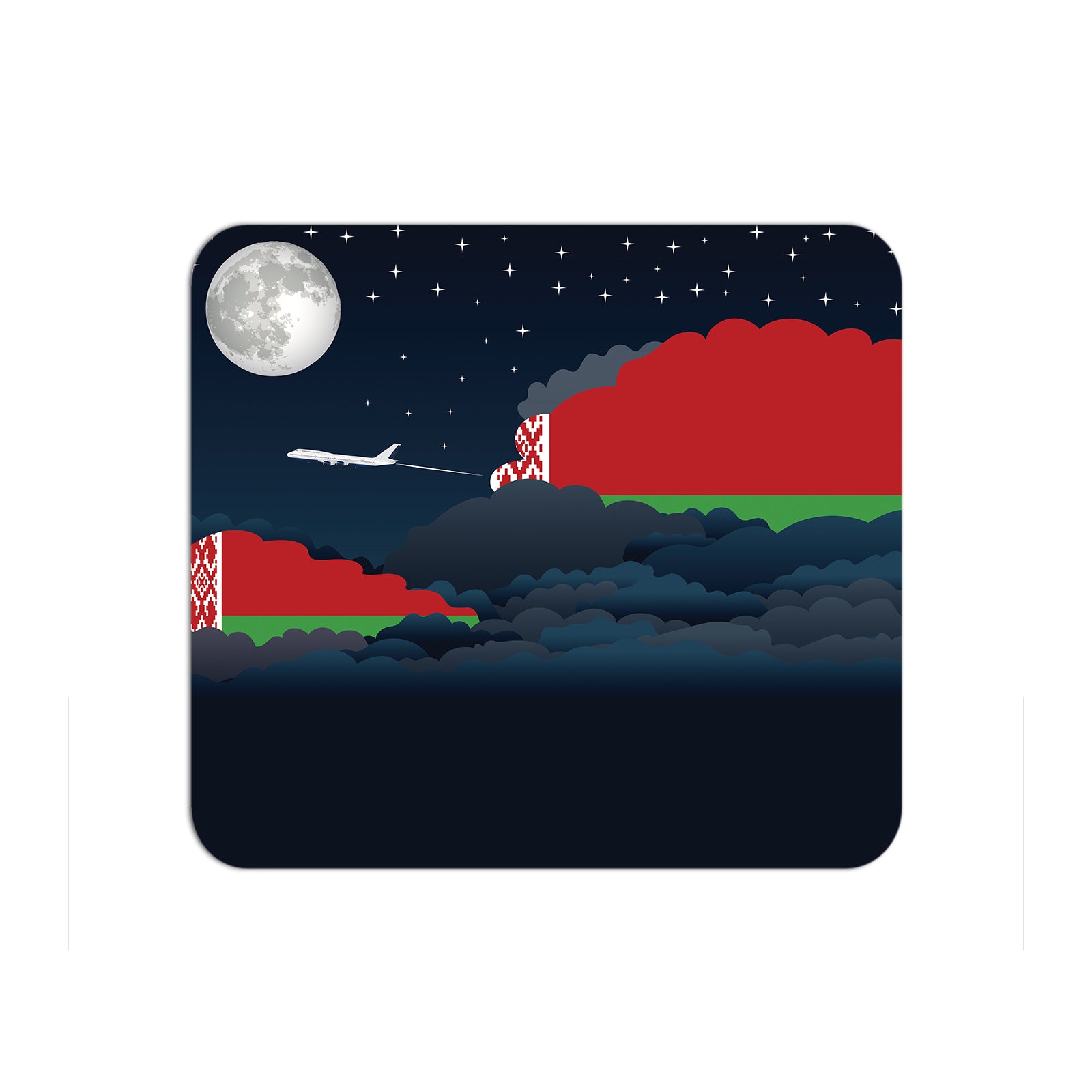 Belarus Airplane Airport Flight Night Clouds Mousepad 