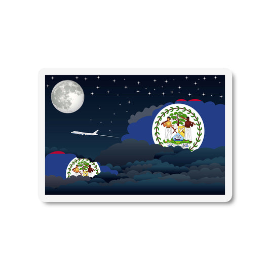 Belize Airplane Night Clouds Sticker & Magnet