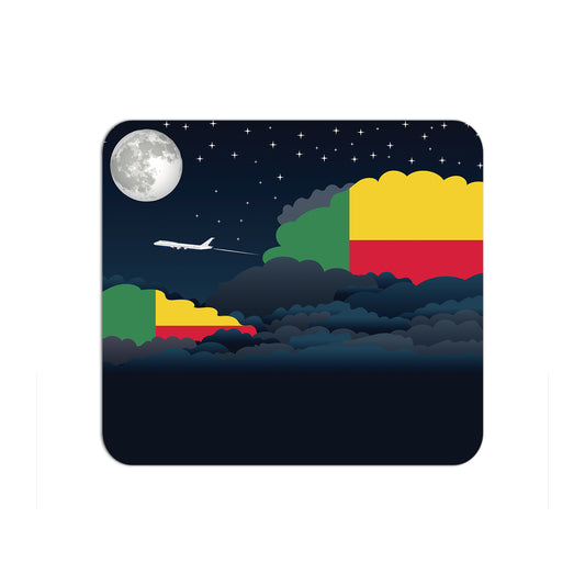 Benin Airplane Airport Flight Night Clouds Mousepad 