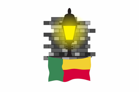 Benin Town Street Lamp Bricks Sticker & Magnet