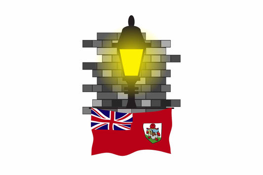 Bermuda Town Street Lamp Bricks Sticker & Magnet