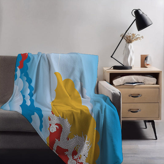 Bhutan Day Clouds Blankets & Throws | Soft Premium Blankets | City Posters Plus