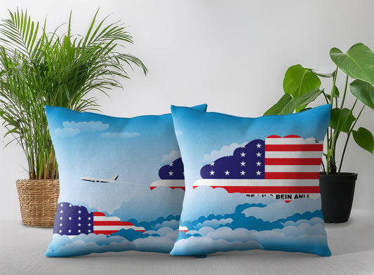 Bikini Atoll World Airplane Day Clouds Square & Rectangle Pillow Cases | Aviation Decorative Pillow Covers