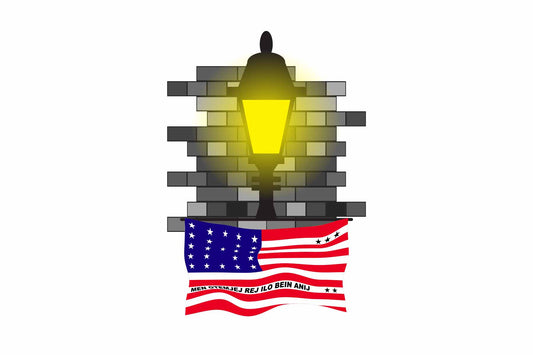 Bikini Atoll Town Street Lamp Bricks Sticker & Magnet