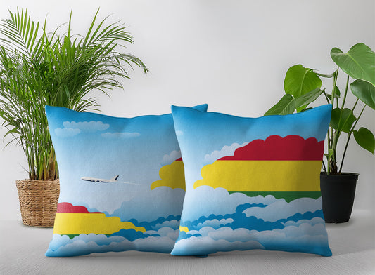 Bolivia World Airplane Day Clouds Square & Rectangle Pillow Cases | Aviation Decorative Pillow Covers