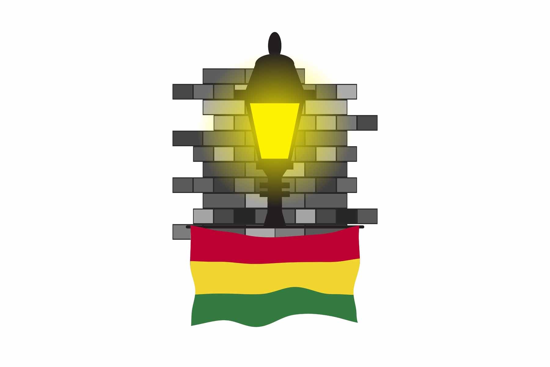 Bolivia Town Street Lamp Bricks Sticker & Magnet